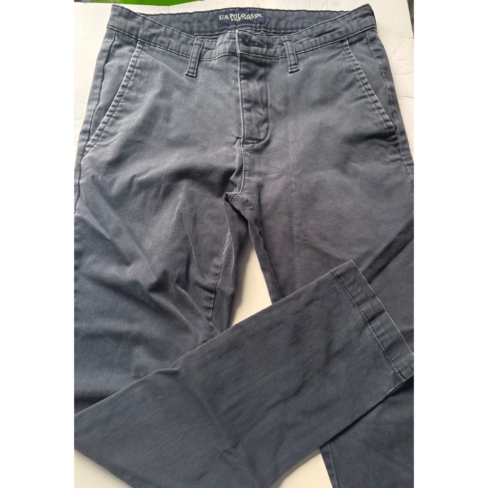US Polo Assn Mens 29x30 Activate Stretch Chino Pants black Slim Fit 29 x 27.5